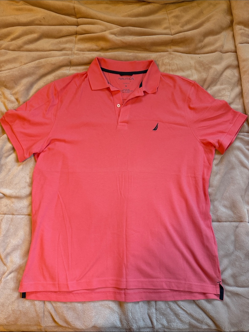 Nautica Men’s Coral Pink Polo Shirt